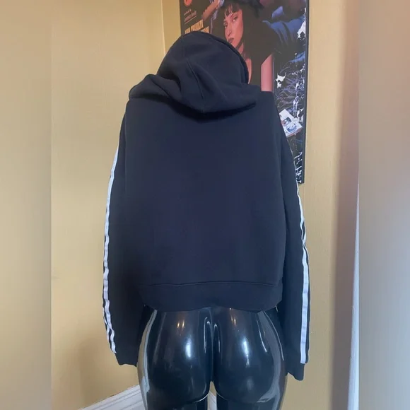 Women’s Adidas Black Trefoil Crop  Hoodie ( Medium) - Picture 3 of 4